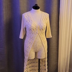 Crochet accent sweater